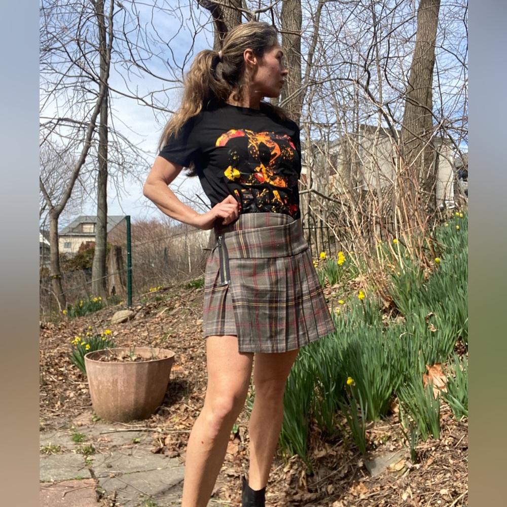 Aqua Cutest Plaid Tartan Pleated Mini Wrap Skirt Sz M - Picture 7 of 14